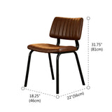Mid-Century Modern Armless Faux Leather Dining Chair #size