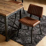 Mid-Century Modern Armless Faux Leather Dining Chair Image - 6