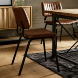 Mid-Century Modern Armless Faux Leather Dining Chair Image - 9