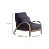 Mid-Century Modern Armrest Beige Accent Chair With Pillow Image - 16