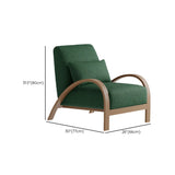 Mid-Century Modern Armrest Beige Accent Chair With Pillow Image - 17