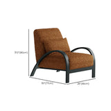 Mid-Century Modern Armrest Beige Accent Chair With Pillow Image - 19