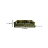 Mid-Century Modern Armrest Olive Green Chenille Plush Sofa Image - 17