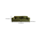 Mid-Century Modern Armrest Olive Green Chenille Plush Sofa Image - 21