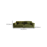 Mid-Century Modern Armrest Olive Green Chenille Plush Sofa Image - 24