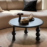 Mid-Century Modern Artistic Leg Small Round Wood Coffee Table Image - 2