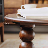Mid-Century Modern Artistic Leg Small Round Wood Coffee Table Image - 5