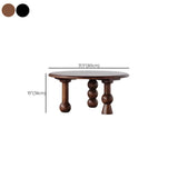 Mid-Century Modern Artistic Leg Small Round Wood Coffee Table #size