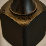 Mid-Century Modern Barrel Fabric Black Wood Floor Lamp Image - 9