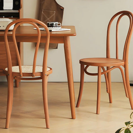 Mid-Century Modern Beech Wood Armless Dining Chair Image - 1