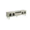 Mid-Century Modern Black TV Stand with Cabinet Glass Doors Image - 9
