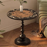 Mid-Century Modern Black Wood Round Pedestal Side Table Image - 21
