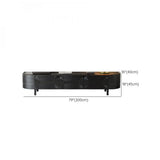Mid-Century Modern Black Wood TV Stand with Drawers #size