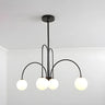Mid-Century Modern Brass Globe Living Room Chandelier Image - 12