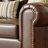Mid-Century Modern Brown Button Back Pillow Sofa Chair Image - 11