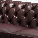 Mid-Century Modern Brown Cow Leather Flared Arm Sofa Image - 12