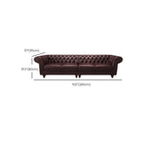 Mid-Century Modern Brown Cow Leather Flared Arm Sofa Image - 18