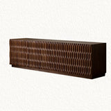 Mid-Century Modern Brown Walnut Shelf Cabinet TV Stand Image - 5