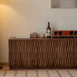 Mid-Century Modern Brown Walnut Shelf Cabinet TV Stand Image - 8