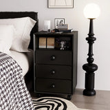 Mid-Century Modern Brown Wood Narrow Nightstand with Drawers Image - 14