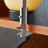 Mid-Century Modern Closed Back Wood Brown Vertical Bookshelf Image - 11