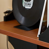 Mid-Century Modern Closed Back Wood Brown Vertical Bookshelf Image - 13