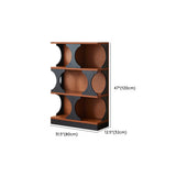 Mid-Century Modern Closed Back Wood Brown Vertical Bookshelf Image - 16