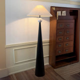 Mid-Century Modern Cone Black Tapered Metal Base Floor Lamp Image - 1