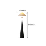 Mid-Century Modern Cone Black Tapered Metal Base Floor Lamp #size