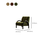 Mid-Century Modern Curved Back Chenille Green Accent Chair #size