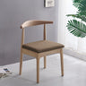 Mid-Century Modern Leather Cushion Wood Curved Back Dining Chair Image - 7
