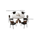 Mid-Century Modern Extendable Round White Stone Dining Table Image - 9