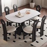 Mid-Century Modern Extendable White Stone Round Dining Table Image - 1