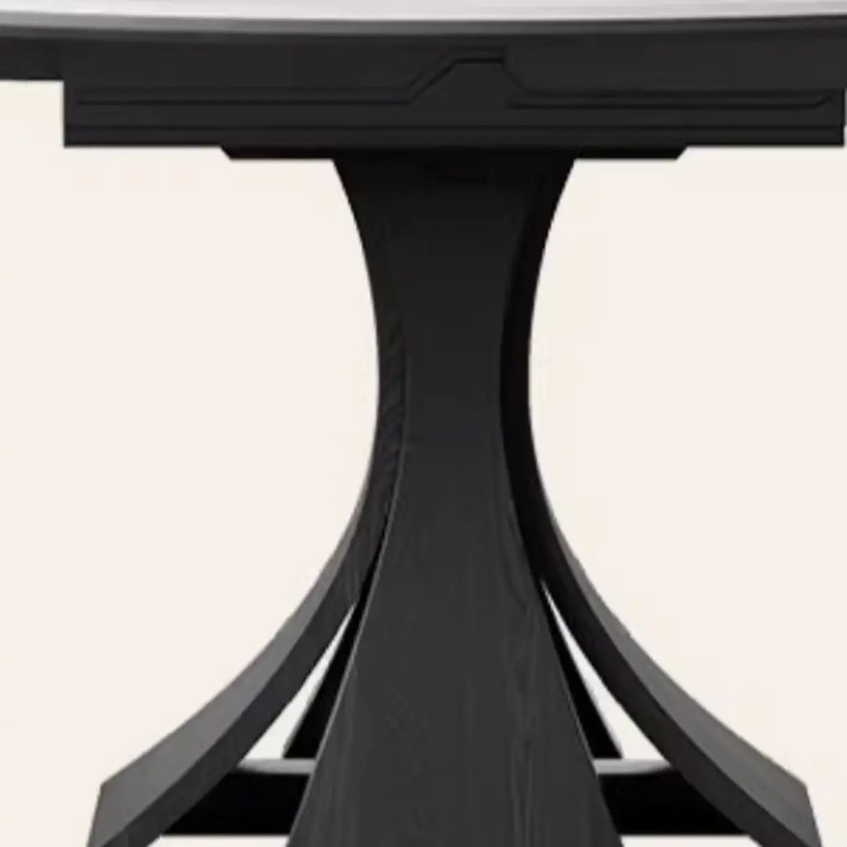 Mid-Century Modern Extendable White Stone Round Dining Table Image - 5