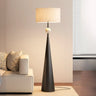 Mid-Century Modern Fabric Shade Tapered Metal Floor Lamp Image - 11