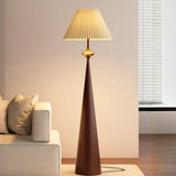 Mid-Century Modern Fabric Shade Tapered Metal Floor Lamp Image - 19