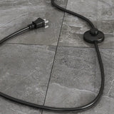 Mid-Century Modern Fabric Shade Tapered Metal Floor Lamp Image - 6