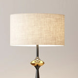 Mid-Century Modern Fabric Shade Tapered Metal Floor Lamp Image - 8