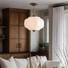 Mid-Century Modern Glass Pumpkim Round Pendant Light Image - 3