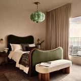 Mid-Century Modern Glass Pumpkim Round Pendant Light Image - 4