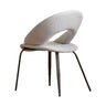 Mid Century Modern Gray Linen Open Back Dining Chair Image - 6