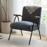 Mid-Century Modern Green Corduroy Accent Chair with Armrest Image - 10