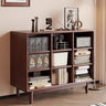 Mid-Century Modern Horizontal Vertical Wood Bookshelf Image - 3