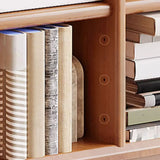 Mid-Century Modern Horizontal Vertical Wood Bookshelf Image - 5