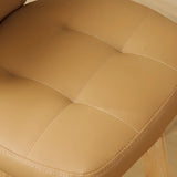 Mid-Century Modern Leather Bar Stool with Wooden Legs Image - 7