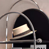 Mid-Century Modern Narrow Corner Stainless Steel Bookshelf Image - 5