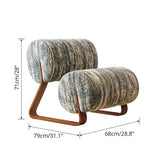 Mid-Century Modern Off-White Sherpa Unique Armless Accent Chair #size