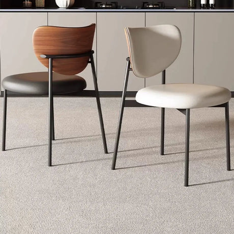 Mid-Century Modern Open Back Upholstered Dining Chairs Image - 1