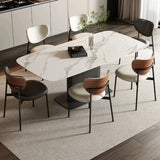 Mid-Century Modern Open Back Upholstered Dining Chairs Image - 4