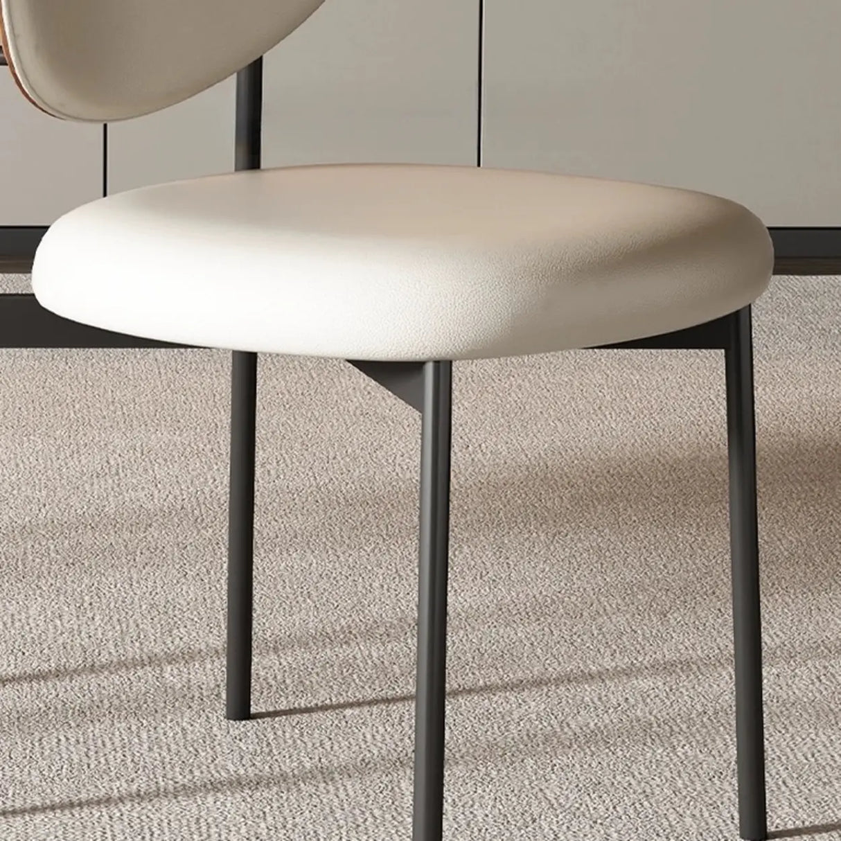 Mid-Century Modern Open Back Upholstered Dining Chairs Image - 6